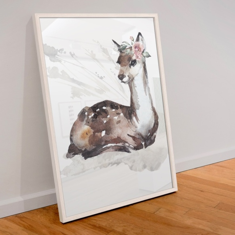 Watercolor Deer Portrait Wall Art Illustration Print Poster Unframed - Picture 4 of 11